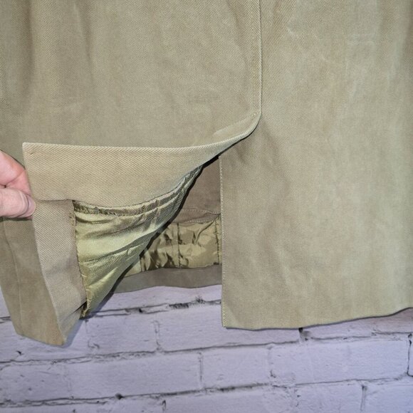 J CREW BARN STYLR JACKET SIZE LARGE DRAB GREEN LINED BUTTON-UP BARN COAT EUC - Picture 4 of 11